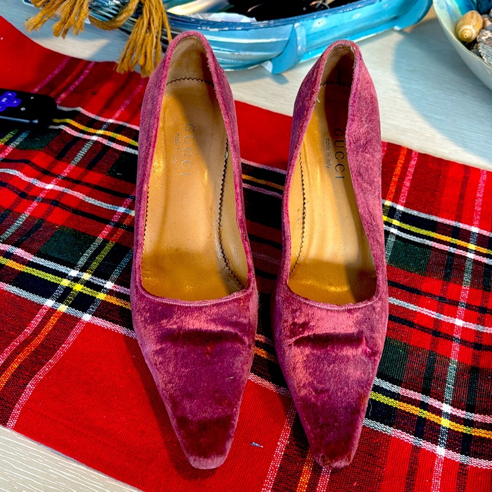 Purple Gucci heels